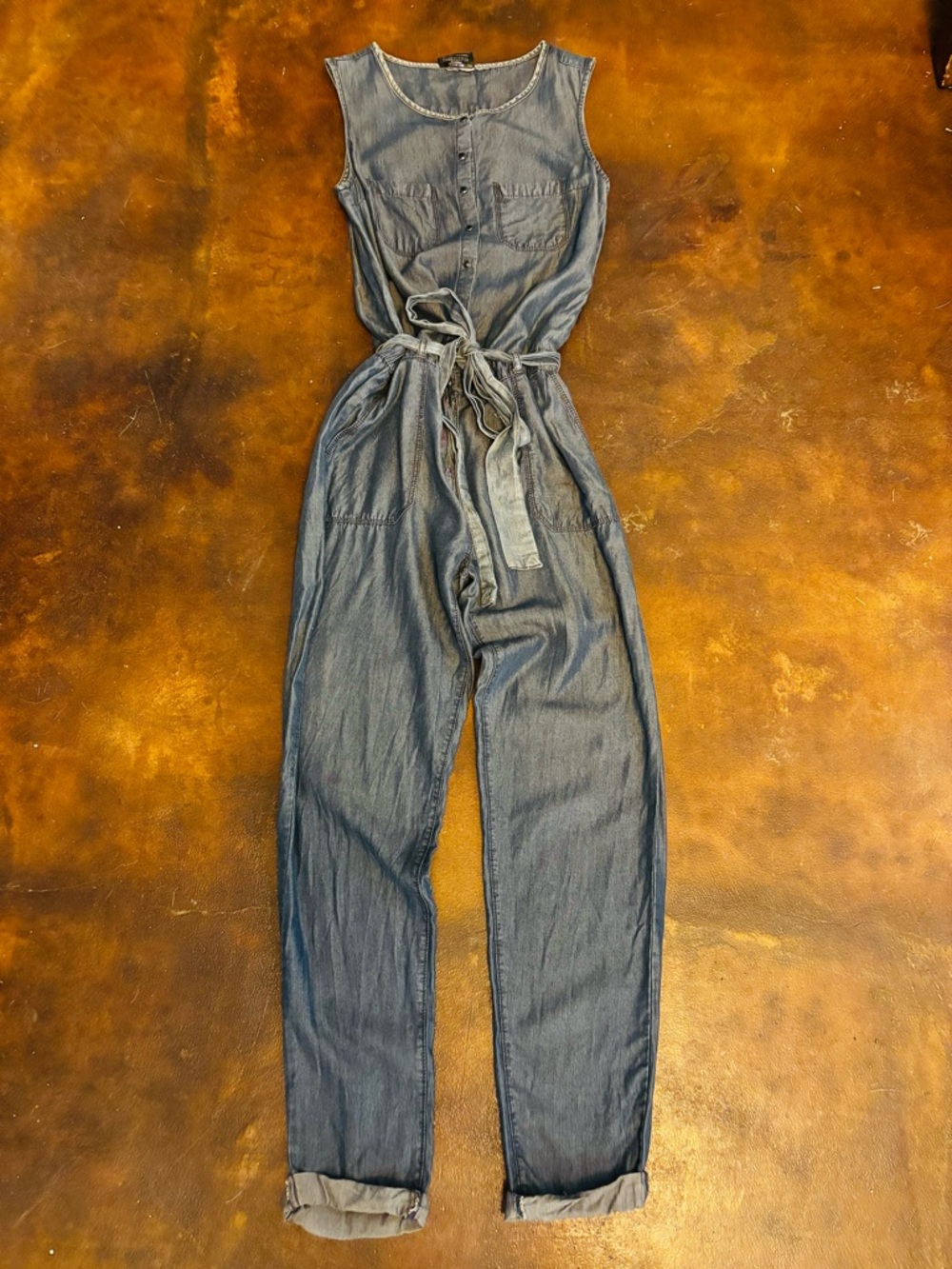 Women’s Love Ryan Denim Tie Waste Jumpsuit Size Small
